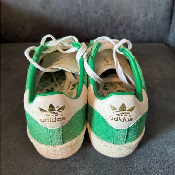 Green Adidas Originals Abdul Jabbar Sneakers White Stripes Retro Skater size 11 - Picture 5 of 6